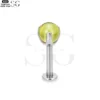 SG4187 - F136 Titanium Threaded Labret with Opal or Zircon Gem - Image 4