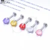 SG4187 - F136 Titanium Threaded Labret with Opal or Zircon Gem - Image 2
