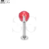 SG4187 - F136 Titanium Threaded Labret with Opal or Zircon Gem - Image 3