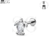 SG4192 - F136 Titanium Threaded Labret with Turtle Zircon Shell - Image 3