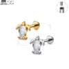 SG4192 - F136 Titanium Threaded Labret with Turtle Zircon Shell