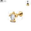 SG4192 - F136 Titanium Threaded Labret with Turtle Zircon Shell - Image 2