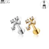 SG4197 - F136 Titanium Cross Zircon Labret Piercing