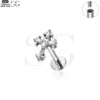 SG4197 - F136 Titanium Cross Zircon Labret Piercing - Image 2