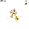 SG4197 - F136 Titanium Cross Zircon Labret Piercing - Image 3