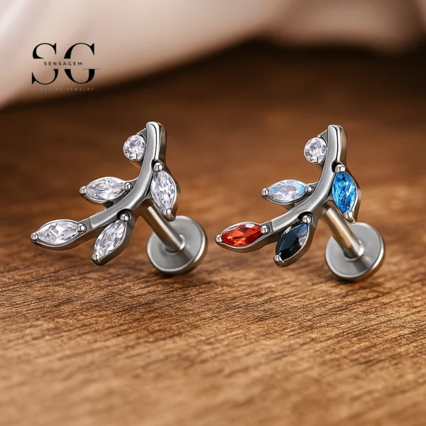 SG4202 - F136 Titanium Branch Shape Labret Jewelry