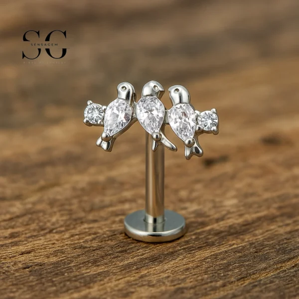 SG4205 - F136 Titanium Triple Bird Design Labret