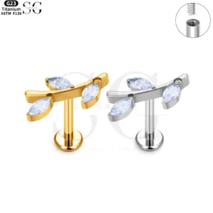 SG4207 - F136 Titanium Branch Design Threked Labret