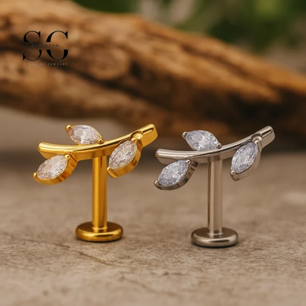 SG4207 - F136 Titanium Branch Design Threaded Labret
