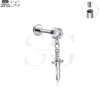 SG4222 - F136 Titanium Threaded Labret with Pendant Designs - Image 4