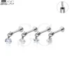 SG4236 - F136 Titanium Threadless Labret with Zircon Pendant