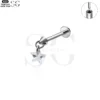 SG4236 - F136 Titanium Threadless Labret with Zircon Pendant - Image 4
