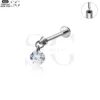SG4236 - F136 Titanium Threadless Labret with Zircon Pendant - Image 2