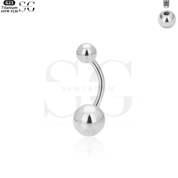 SG6017 G23 Titanium Threaded Belly Button Ring – Stylish Outer Thread Belly Piercing Jewelry - Image 5