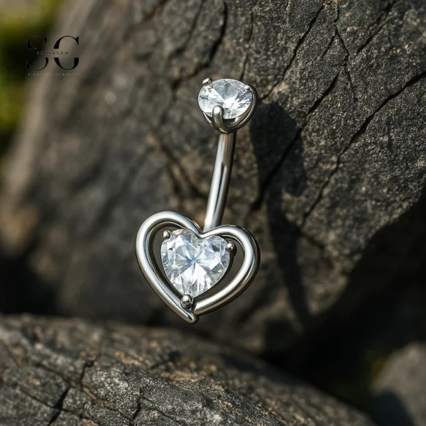 SG6027 Titanium Heart Belly Button Ring for Women