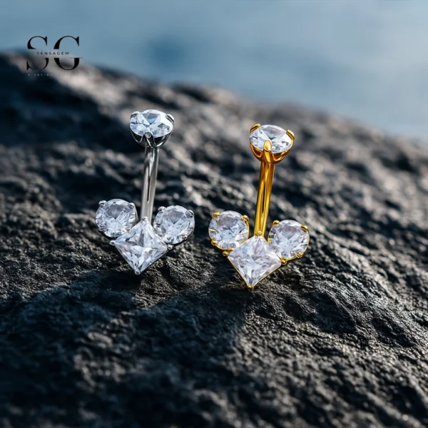 SG6030 Zircon Titanium Belly Button Ring