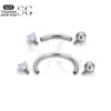 SG7016 Internally Threaded Eyebrow Barbell with Crystal