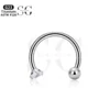 SG7016 Internally Threaded Eyebrow Barbell with Crystal - Image 2