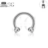 SG7023 Internally Threaded Titanium Eyebrow Barbell with Zircon - Image 3