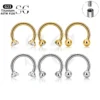 SG7023 Internally Threaded Titanium Eyebrow Barbell with Zircon - Image 2