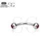 SG7023 Internally Threaded Titanium Eyebrow Barbell with Zircon - Image 14