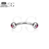 SG7023 Internally Threaded Titanium Eyebrow Barbell with Zircon - Image 15