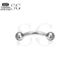 SG7023 Internally Threaded Titanium Eyebrow Barbell with Zircon - Image 16