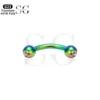 SG7023 Internally Threaded Titanium Eyebrow Barbell with Zircon - Image 5