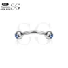 SG7023 Internally Threaded Titanium Eyebrow Barbell with Zircon - Image 7