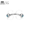 SG7023 Internally Threaded Titanium Eyebrow Barbell with Zircon - Image 8