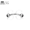 SG7023 Internally Threaded Titanium Eyebrow Barbell with Zircon - Image 10