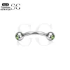 SG7023 Internally Threaded Titanium Eyebrow Barbell with Zircon - Image 11