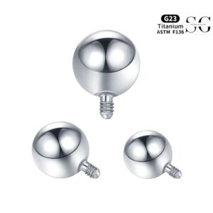 SG8014 Boule filetée en interne pour lèvre, Nez, et piercings d'oreille