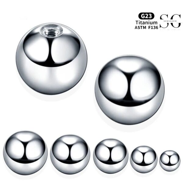 SG8015 Externally Threaded Ball for Lip, Nose, Belly, and Ear Piercings