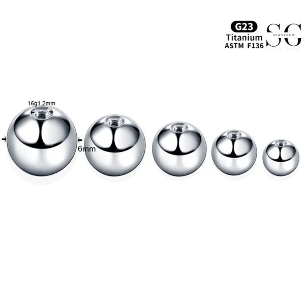 SG8015 Externally Threaded Ball for Lip, Nose, Belly, and Ear Piercings - Image 3