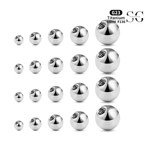 SG8015 Externally Threaded Ball for Lip, Nose, Belly, and Ear Piercings - Image 2