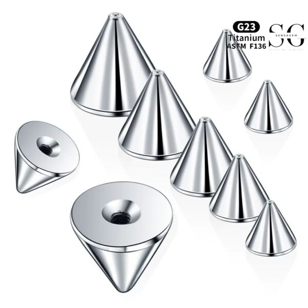 SG8016 Externally Threaded Cones for Lip, Nose, Belly, and Ear Piercings - Image 2