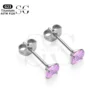 SG9011 F136 Titanium Zircon Stud Earrings – Hypoallergenic - Image 2