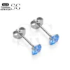 SG9011 F136 Titanium Zircon Stud Earrings – Hypoallergenic - Image 4
