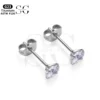 SG9011 F136 Titanium Zircon Stud Earrings – Hypoallergenic - Image 3