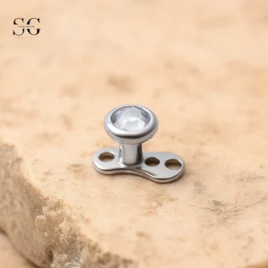SGRY02-3 - Jeweled Disk Top Titanium Dermal Anchor - ASTM F136