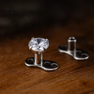 Sgry02-10 - Titanium 4-Prong Zircon Top Dermal Anchor-ASTM F136