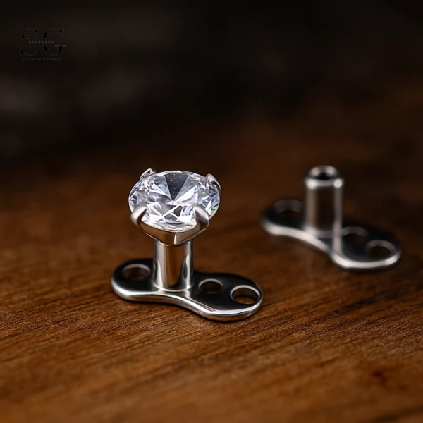 SGYST02-10 - Titanium 4-Prong Zircon Top Dermal Anchor – ASTM F136