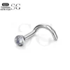 SGJT16 Titanium Eyebrow Barbell with Zircon Ball - Image 2