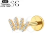 SGYS1003 Internal Thread Labret with Zircon Lightning and Chain Design