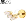 SGYS1006 Internal Thread Labret with Three Square Zircons