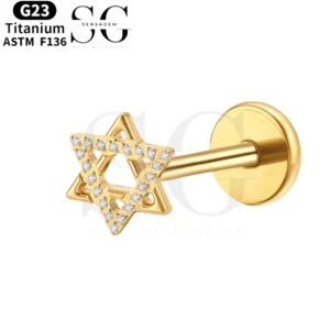 SGYS1007 Εσωτερικό νήμα labret με αστέρι, Φεγγάρι, και σχεδιασμός πύργου του Άιφελ