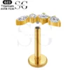 SGYS1012 Internal Thread Labret with Single Row of Four Zircons - Image 2