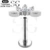 SGYS1013 Internal Thread Labret with Floral Design - Image 2