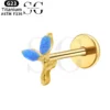 SGYS1015 Internal Thread Labret with Minimalist Dual-Color Zircon Design